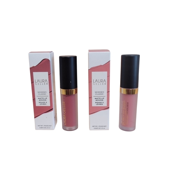 Laura Geller Modern Classic Matte Lip Gloss x 2 Bare Beige Rich Rose Nude Pink - Picture 1 of 5